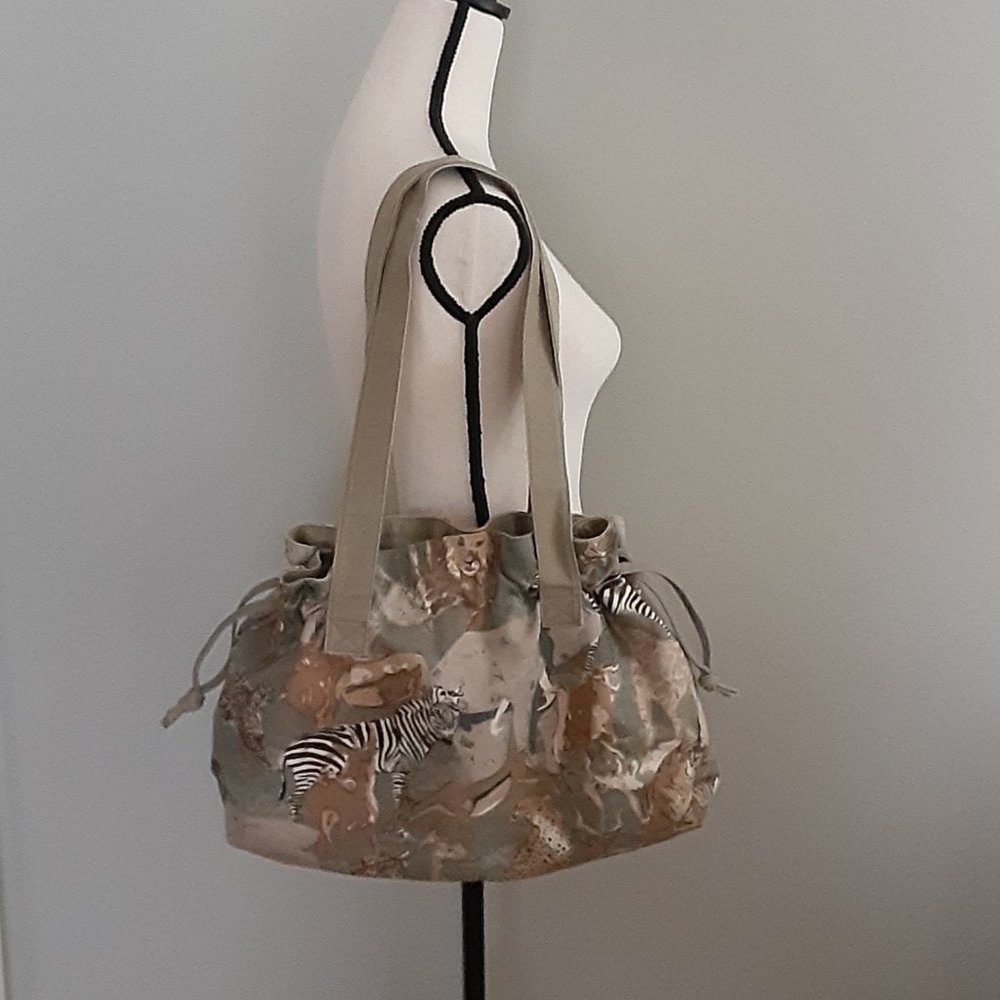 Safari Print Canvas Tote